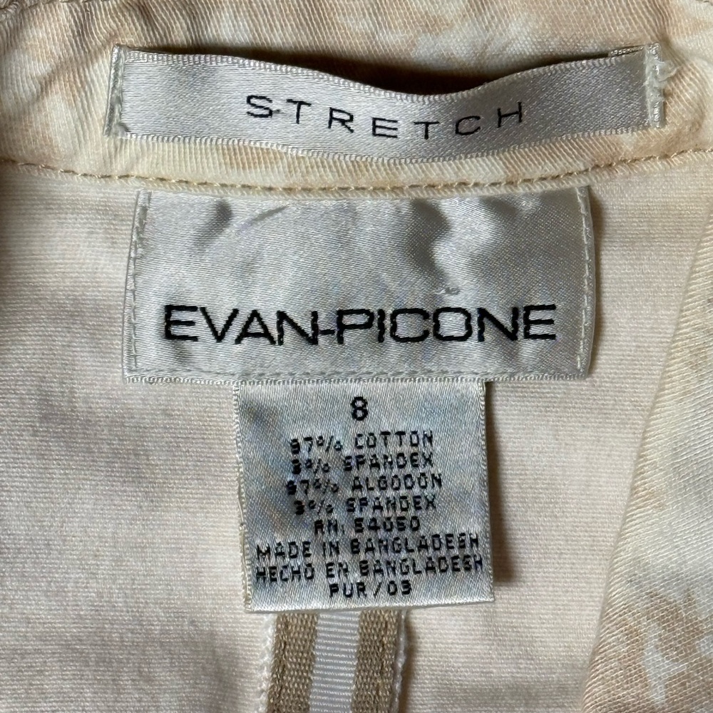 Evan Picone Toile Print Stretch Blazer Jacket Size 8 Ivory Beige Cottagecore - Picture 2 of 6